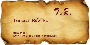 Tercsi Réka névjegykártya